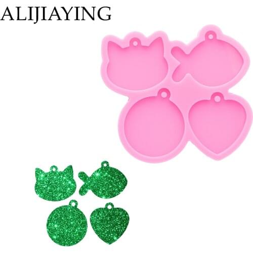 DY0978 Mini Fish/heart/circle/cat Head Mold for Your Pet Pendant.diy Epoxy Resin Molds , Moulds Silicone Crafts for Resin Art