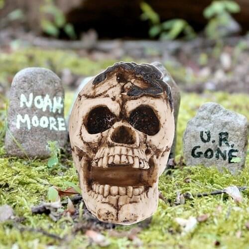 Personality Ornaments Gift Resin Skull Figurines Miniatures Crafts Halloween Holiday DIY Decorations Festival Party Supplies A40