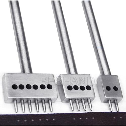 Leather Puncher Leather craft Stitching Row Punch 1mm Round hole 4/5/6/8mm Spacing Belt Watchband Punching DIY