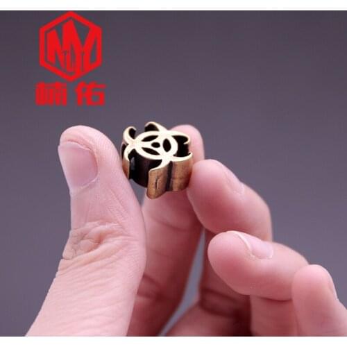 Brass Hollow Flower Personality Knife Bead Paracord EDC Multifunctional Tool Accessories Handmade Bracelet Knitting Gift