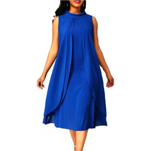 Summer Dress Women 2021 Elegant Sexy Half Turtleneck Long Party Dress Casual Plus Size Loose Office Ball Gown Dresses 4XL 5XL