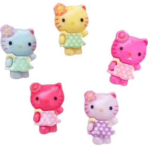 30PCS Resin 20mm*12mm Mini Colorful Cat Flatback Stone Scrapbook Crafts DIY Jewelry Making Accessories OF575*3