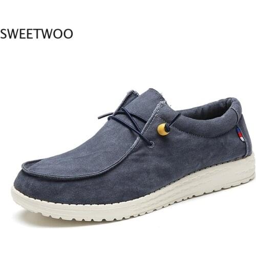 Mens Canvas Boat Shoes Lightweight Loafers Fashion Casual Non-slip XL Outdoor Summer 2021