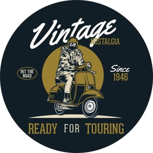 Professional customization classic scooter nostalgia pedal turtle electric car waterproof sunscreen sticker PVC decal 13*13cm