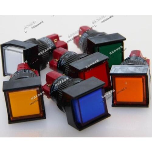 P16LMS2-1AB P16LAS2-1AB Progressive Alliance Taiwan reset lock single square W R G B BL O button Jog switch DECA--10pcs/lot