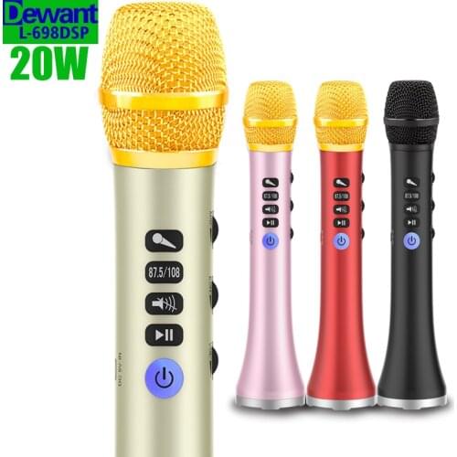 Free shipping L-698DSP 20W portable dynamic wireless Bluetooth karaoke mobile phone microphone speaker support car KTV singing