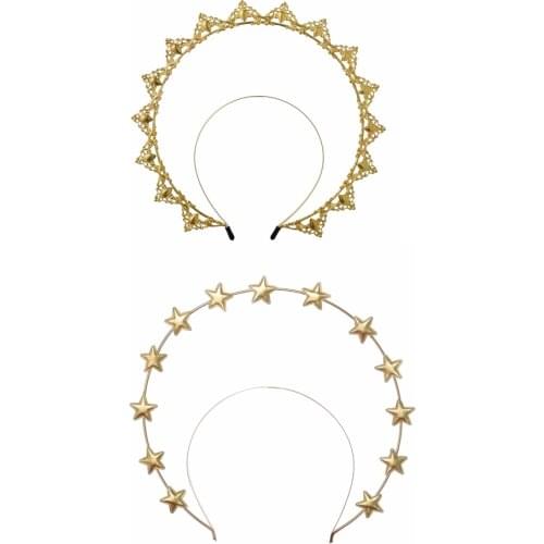 Goddess of the Sun KC Crown Antiquity Headband Notre Dame Apollo Sun Halo Church Angel Hanfu Gold Hair Ornament Lolita Props