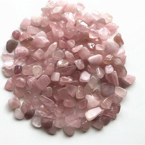 Drop Shipping 50g 8-12mm Natural Pink Crystal Rose Quartz Crystal Gravel Stone Rock Chips Natural Stones and Crystals