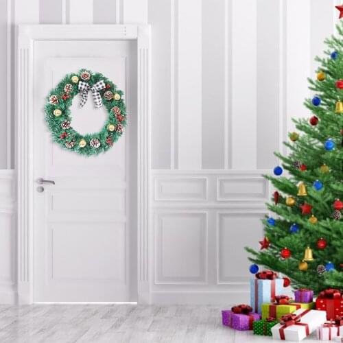 Christmas Wreath Door Hanging Wall Decor Santa Claus Elk Snowman Ornaments Home Christmas Hanging Decoration In Style