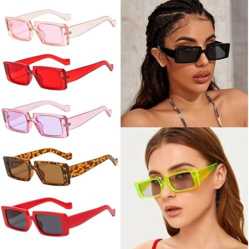 Vintage Small Rectangle Cycling Sunglasses Thick Frame Women Men Trend Fashion Retro Sun Glasses UV400 Unisex Riding Eyewear