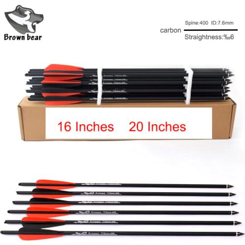 16 20inches High Quality Archery Arrows Crossbow Bolts 400 Carbon Arrows For Crossbow Archery Bow Hunting