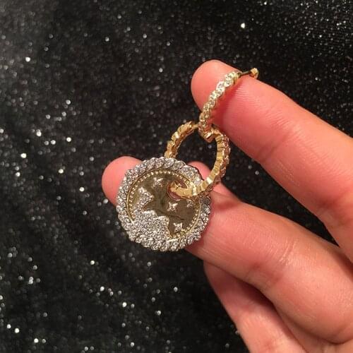 Top Quality Gold Color Gorgeous Asymmetric Camel Star Earrings Cute Round Pendant Drop Earrings For Women Drop Shipping