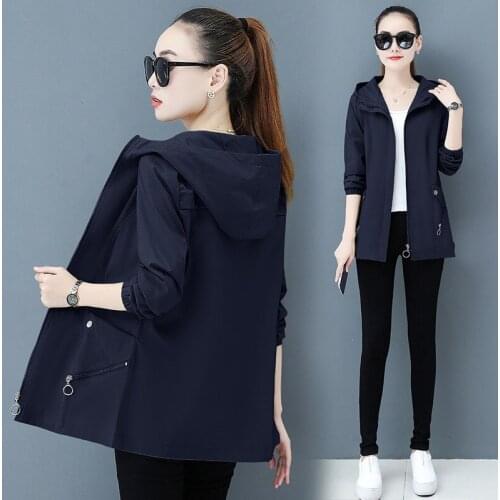 Female Hooded Pocket Zipper Bomber Jacket 2021 New Autumn Women’s Jacket Long Sleeve Casual Windbreaker Femme Outerwear