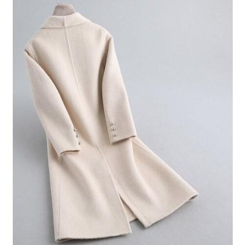 Female Jacket Korean Wool Alpaca Long Coat Women Double-faced Woolen Womens Coats Overcoat Abrigo Mujer KQN42608 KJ5902