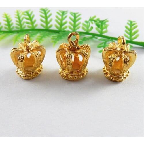20pcs/lot Trendy Alloy Gold Crown Women Necklace Pendant Bracelet Jewelry Making Charms 16*12mm Handmade Crafts Gift 51451