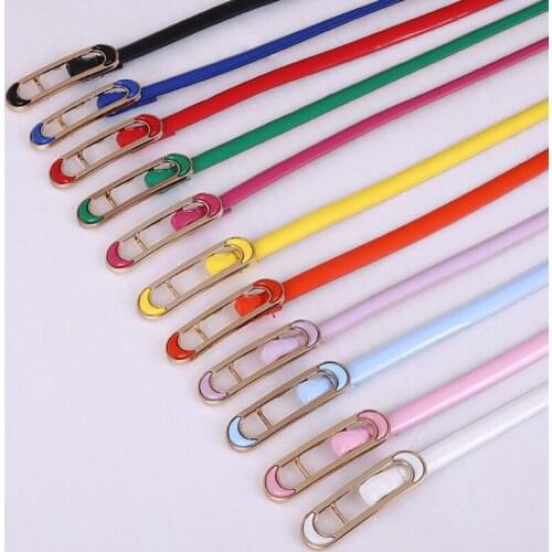 2020 New Belt Women Korean Version of All-match Fashionable Ladies Belt Patent Leather Thin Belt Decorative Trousers with Skirt