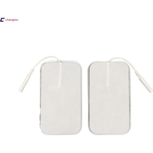 Freeshipping 10pcs/lot9*5CM Self Adhesive Large Electrodes pad +1pc DC 2.5MM 2 in 1 Head electrode wires /cable