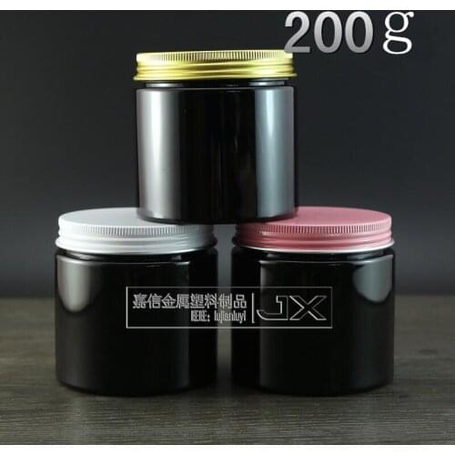 Free Shipping 200g/ml Black Plastic Empty Lucifugal Bottles Jar Ceram Lotion Pomade Eye Gel Small Sample Packing Bottles Jar