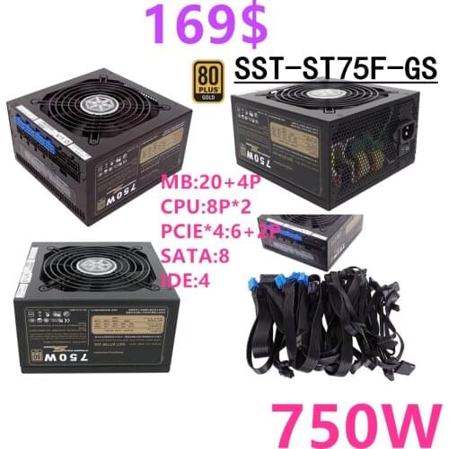 New PSU For SilverStone Brand Full Modular 80plus Gold Game Mute Power Supply 750W/600W Power Supply SST-ST75F-GS SST-ST60F-PS