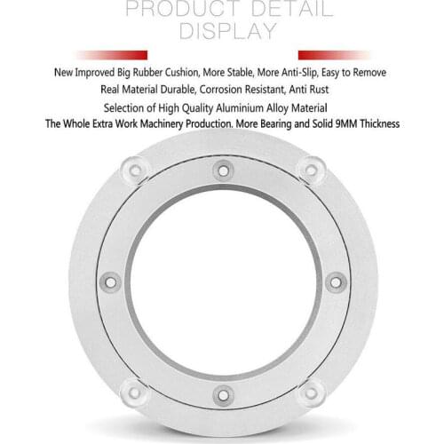 HQ MORE THICKEN HEAVY DUTY BIG RUBBER Round Turntable Plate Smooth Swivel Plate Aluminium Alloy Rotating Bearing Lazy Susan