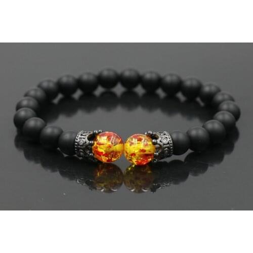 Health Reiki Chakra Bracelet For Men Luxury Crown Lava Stone Beads Bracelet Charm Couples Friendship Bracelets Men Jewelry