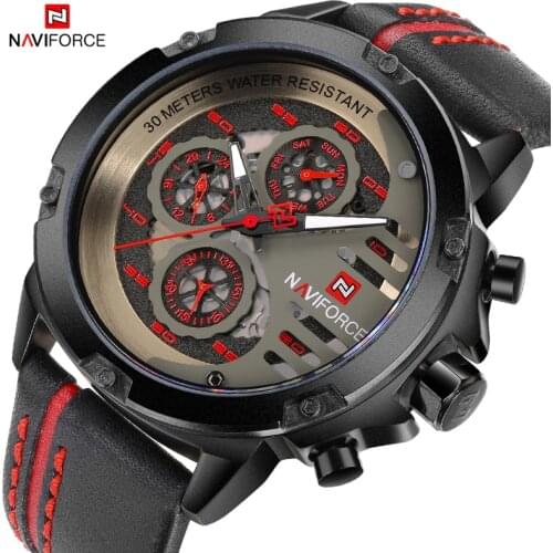NAVIFORCE Fashion Watches Men Luxury Waterproof Date Quartz Watch Leather Sport Wristwatch Casual Clock Male Relojes Hombre 2020