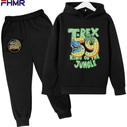 Children Sets for boys Fashion 2021 dinosaur New Style Girls Suits for Children Girls and BOY Long sleeve suitT-shirt + Pants