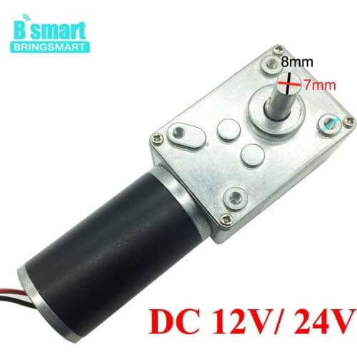 Bringsmart DC Worm Gear Motor A58SW31ZY 12V Micro Motor 24V Reversed 470rpm DC Motor High Torque Self-Lock For Curtain Machine