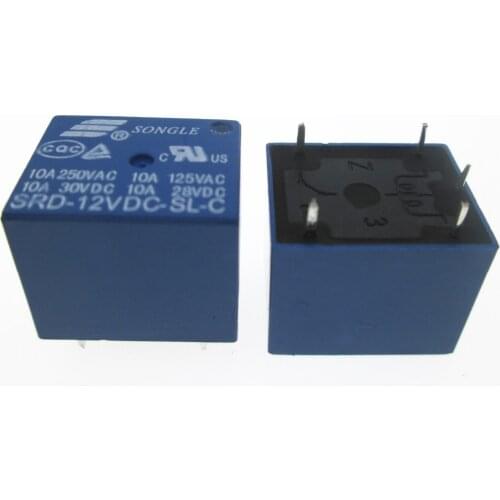 HOT NEW 12V relay SRD-12VDC-SL-C SRD-DC12V-SL-C SRD12VDCSLC 12VDC DC12V 12V 10A 250VAC 5PIN