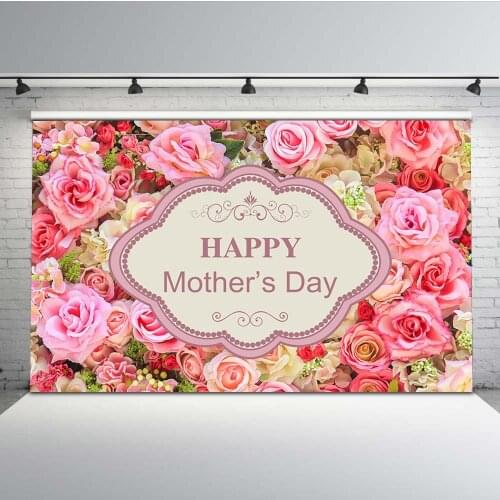 Mehofoto Colorful Flower Romantic Backdrop for Photography Mothers Day Rose Background for Family Photographic Photo MW-076