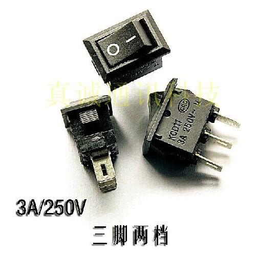 60pcs rocker switch Small black rocker switch 3 feet 2 files rocker switch 15MM * 10MM 3A / 250V