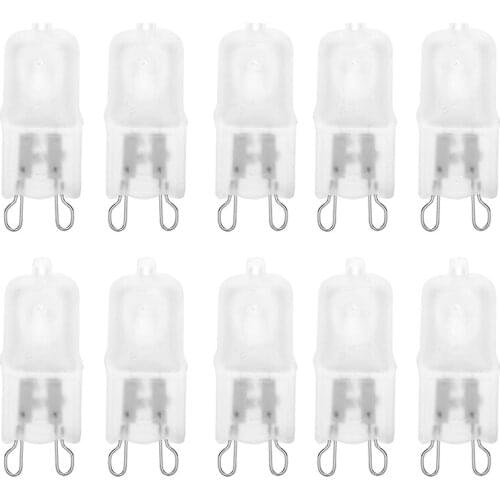 10 Pack Frosted Lense Q40/G9/FR/120V G9 40W 120Volt T4 JD Type Halogen Light Bulb Photography Studio Bar Lounge Gallery