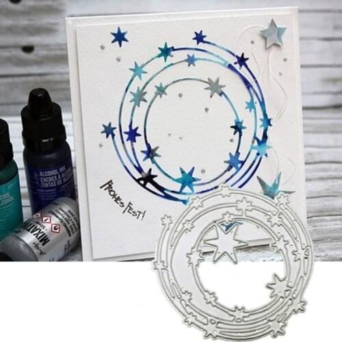 Star With Circle Metal Cutting Dies For Card DIY Scrapbooking Template Paper Stencil Dies Album Craft Z0B1