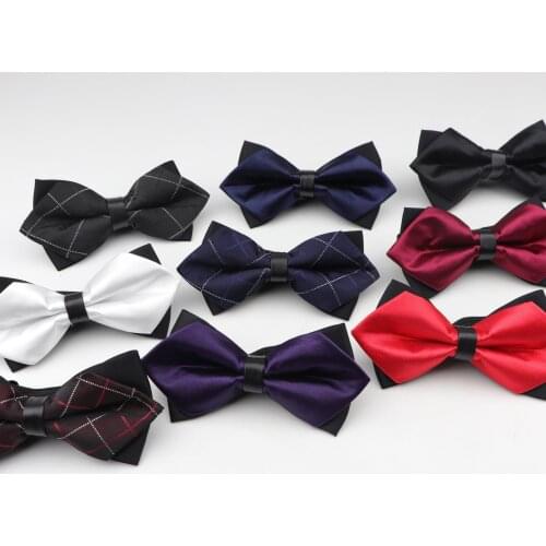 Men Leather Buckle Bowtie Striped Butterfly Knot Accessories Luxurious Bow Tie Black Cravat Formal Suit Wedding Ceremony Ties
