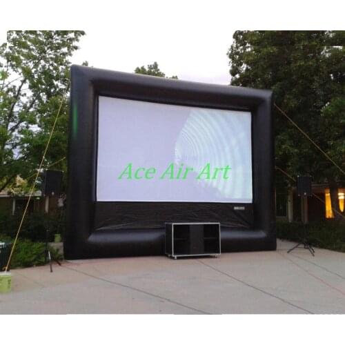 Big fast set up inflatable cinema screen, easy set up inflatable mobile screen for outdoor party event