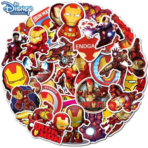 10/35Pcs Marvel The Avengers Iron Man Stickers Disney Waterproof Laptop Skateboard Luggage Guitar Helmet Sticker Kids Toys Gift
