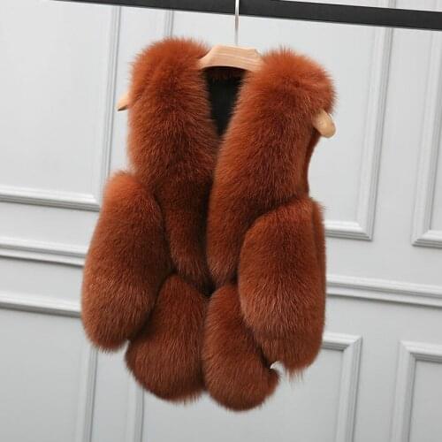 Real Clothes Autumn Winter Coat Fox Fur Vest Women Korean Short Jacket Chalecos Para Mujer MY915