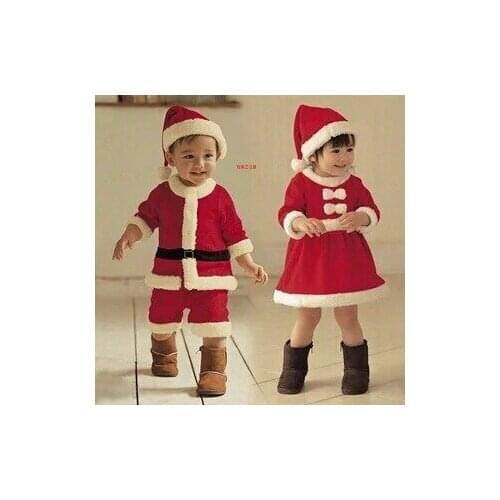 Newest Kid Boys Girls Christmas Santa Claus Dress Set Outfit Costume for Xmas Baby Toddler Children