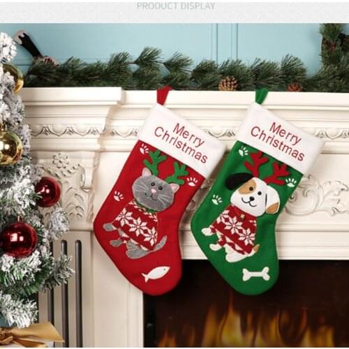 New Year Christmas Stocking Bag Christmas Gift Candy Bag Christmas Ornaments Home Navidad Socks Christmas Tree Ornaments