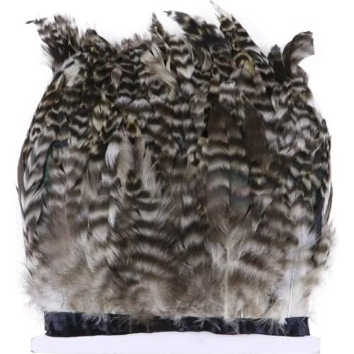 Natural Rooster Feathers Trim 10-15 CM/4-6 Inch Chicken Feather Ribbon Fringe for Clothing Sewing Needlework Accessory Plumas