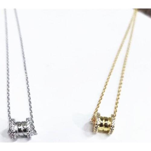 Sole Memory Shiny Zircon Literary New Rotation Luck Wheel 925 Sterling Silver Clavicle Chain Female Necklace SNE403