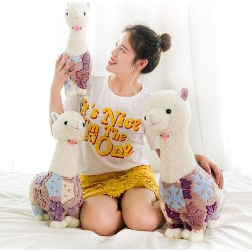 1PC 40-60cm Cartoon Snowflake Alpaca Plush Doll Toy Sheep Soft Stuffed Animal Plush Llama Birthday Gift For Baby Kid Children