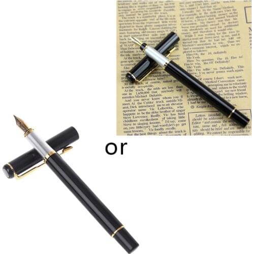 Baoer 801 Stainless Steel Metal Medium Nib Fountain Pen Student Office Writing