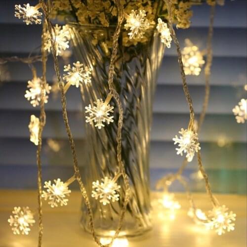 10M 20M Garland LED Snowflake String Lights Waterproof Fairy Light For Christmas Tree Wedding Home Holiday Decoration Lamp