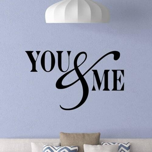 You And Me Sign Wall Decal Love Sticker Family Quote Vinyl Wall Stickers House Living Room Romantic Boy Girl Bedroom Decor G424