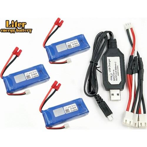 X8C parts charger battery X8W X8G X8HC X8HW X8HG 7.4V 3000mah 903480 RC Quadcopter spare parts Charger+1 to 3 wire+ 3 battery