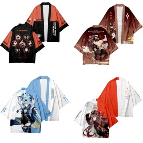 Genshin Impact 3D Printing Japanese Kimono Haori Yukata Cosplay Women/Men Fashion Summer Short Sleeve Kimono Shirts Streetwear