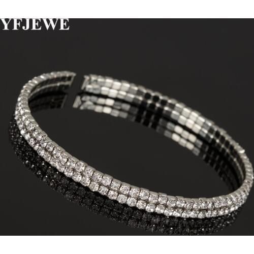 YFJEWE Fashion Wedding Party Bracelets & Bangles New Fashion Crystal Bracelets for Women pulseras mujer B130