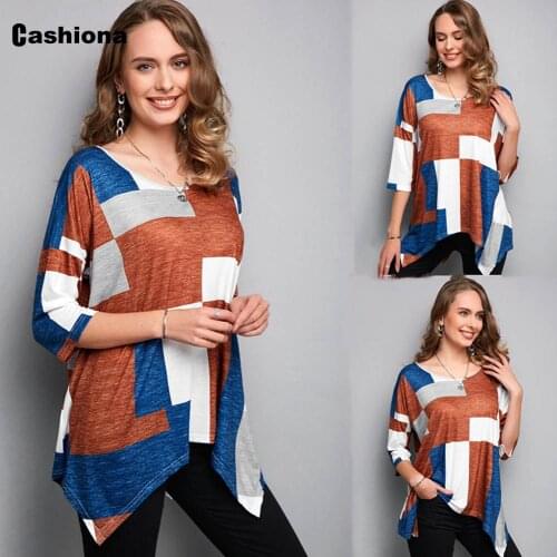 Women Elegant Leisure Casual T-shirt Model Plaid Tees Clothing Womens Top Streetwear 2021 Summer Round Neck Loose Shirt Femme