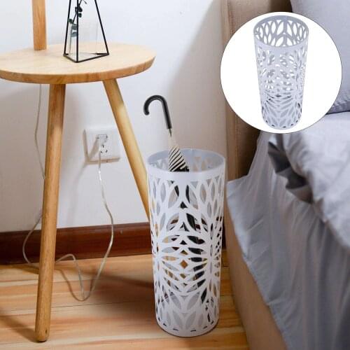 1Pc Hotel Umbrella Storage Bucket Wrought Iron Entryway Hollow Umbrella Stand